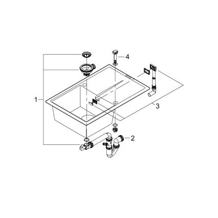 GROHE 31639AP0 - Sudoper K400 780 × 500 mm kamen/crna