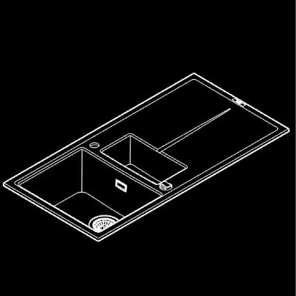 GROHE 31642AP0 - Sudoper K400 1000 × 500 mm granit/crna