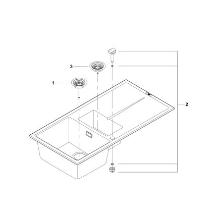 GROHE 31642AP0 - Sudoper K400 1000 × 500 mm granit/crna