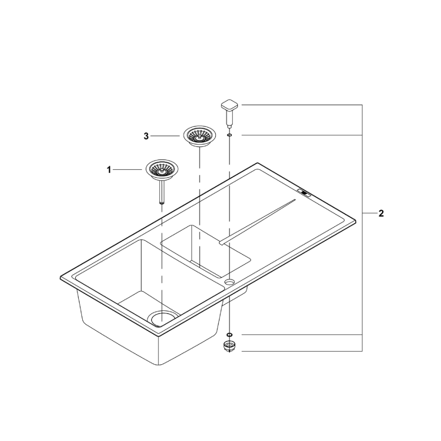 GROHE 31642AP0 - Sudoper K400 1000 × 500 mm granit/crna