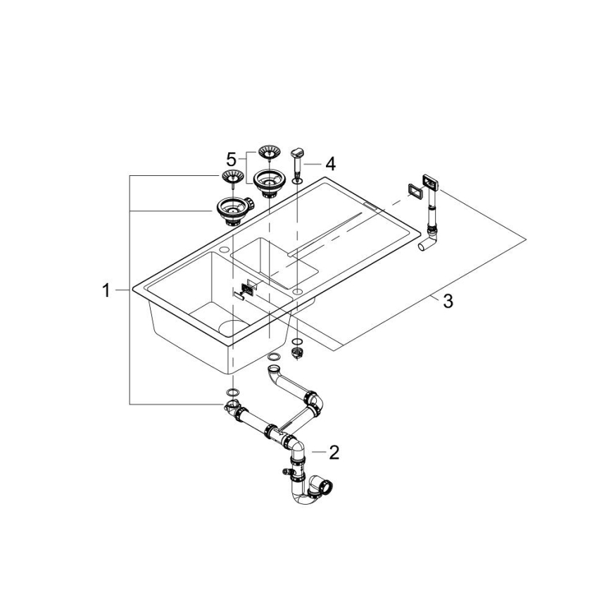 GROHE 31642AP0 - Sudoper K400 1000 × 500 mm granit/crna