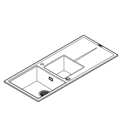GROHE 31643AP0 - Kompozitni sudoper K400 1160 × 500 mm kamen/crna