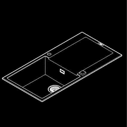 GROHE 31645AP0 - Kompozitni sudoper K500 1000 × 500 mm crna