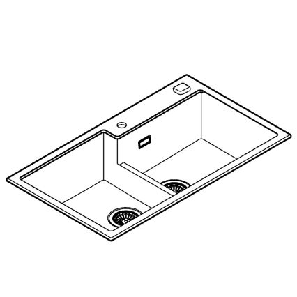GROHE 31649AP0 - Kompozitni sudoper K500 860 × 500 mm crne boje