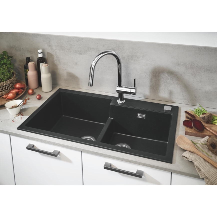 GROHE 31649AP0 - Sudoper K500 860 × 500 mm granit/crna