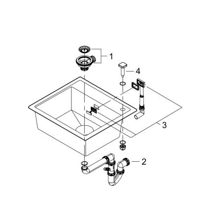 GROHE 31651AP0 - Kompozitni sudoper K700 560 × 510 mm crni