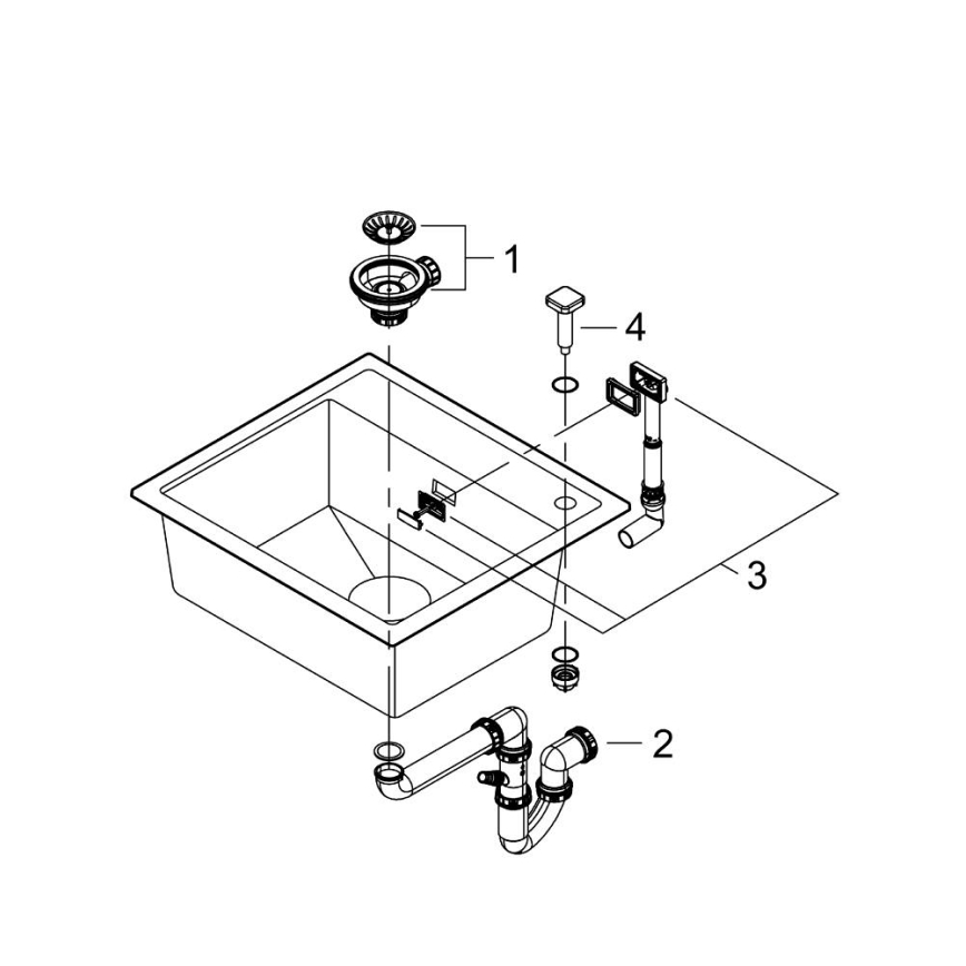 GROHE 31651AP0 - Kompozitni sudoper K700 560 × 510 mm crni
