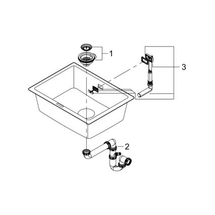 GROHE 31655AP0 - Kompozitni sudoper K700U 610 × 460 mm crni