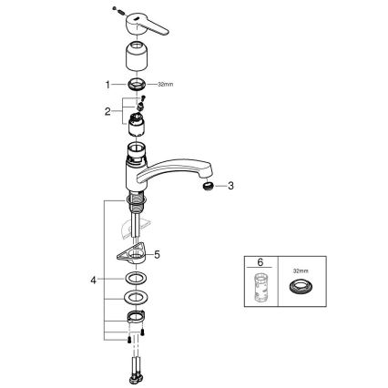 GROHE 31680000 - Kuhinjska miješalica BAUECO, sjajni krom
