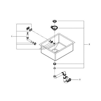 GROHE 31726SD0 - Kuhinjski sudoper K700 550 × 450 mm, nehrđajući čelik