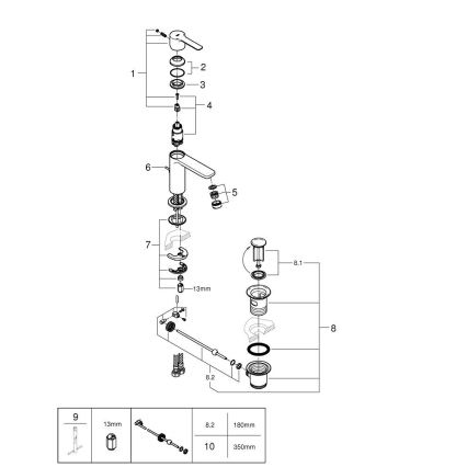 GROHE 32109GL1 - Miješalica za umivaonik LINEARE veličina XS zlatna