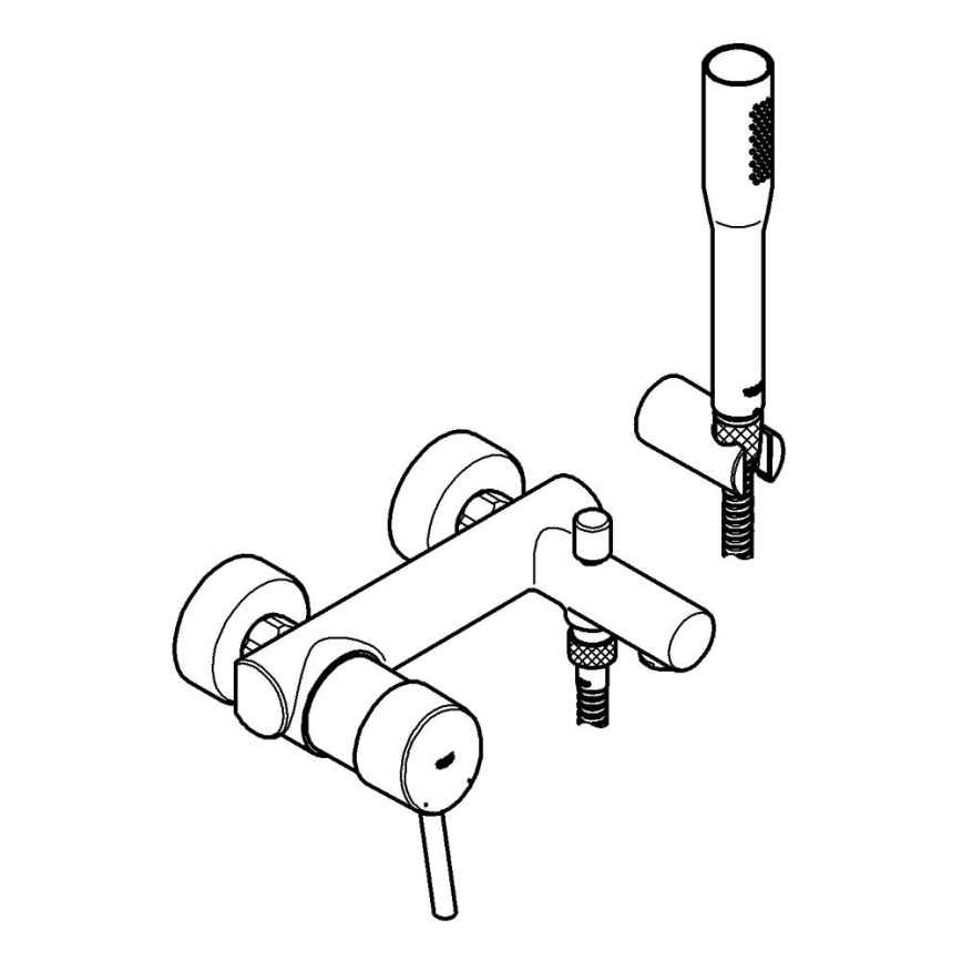 GROHE 32212001 - Kupaonski set za kadu s miješalicom CONCETTO, sjajni krom