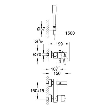 GROHE 32212001 - Kupaonski set za kadu s miješalicom CONCETTO, sjajni krom