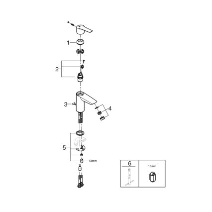 GROHE 32277002 - Baterija za umivaonik START veličina S polirani krom