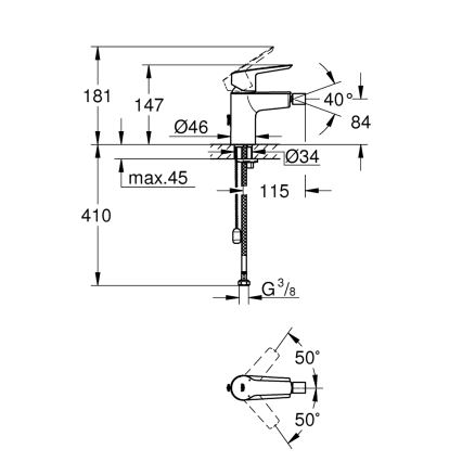 GROHE 32281002 - Slavina za bide START S sjajni krom