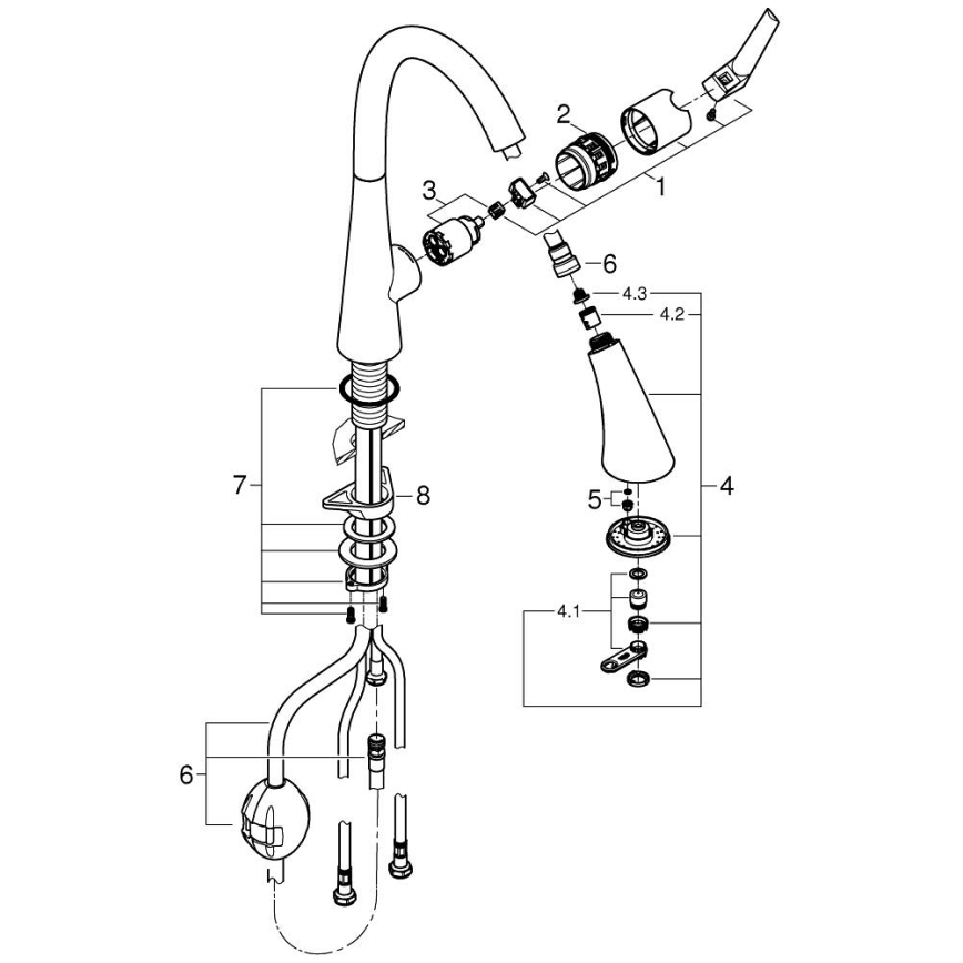 GROHE 32294DC2 - Kuhinjska miješalica ZEDRA od nehrđajućeg čelika