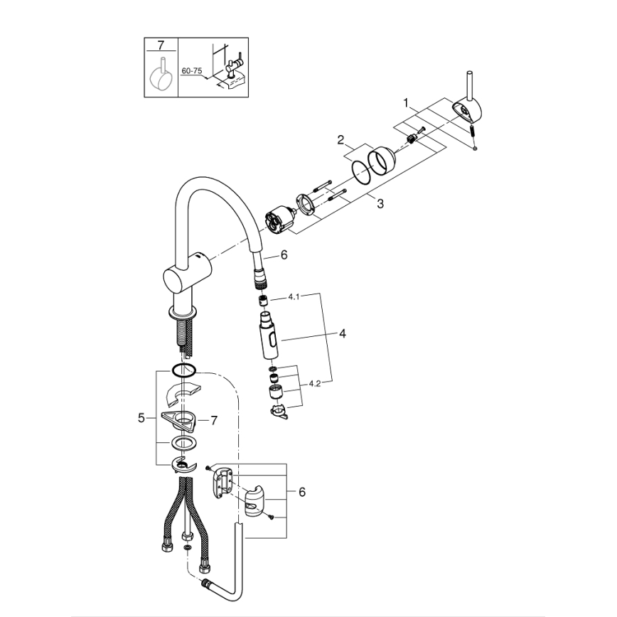 GROHE 32321002 - Kuhinjska miješalica A sjajni krom