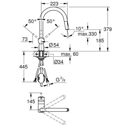 GROHE 32321DL2 - Kuhinjska miješalica A bakrena