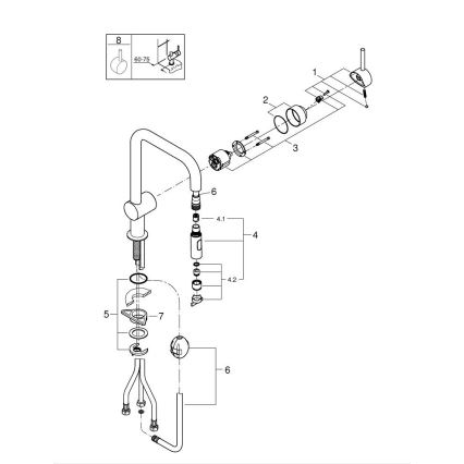 GROHE 32322002 - Kuhinjska miješalica A, sjajni krom