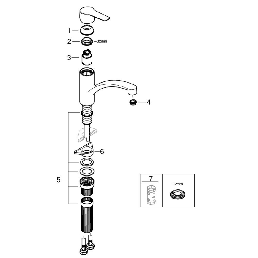 GROHE 324412432 - Slavina za sudoper START 184 mm crna