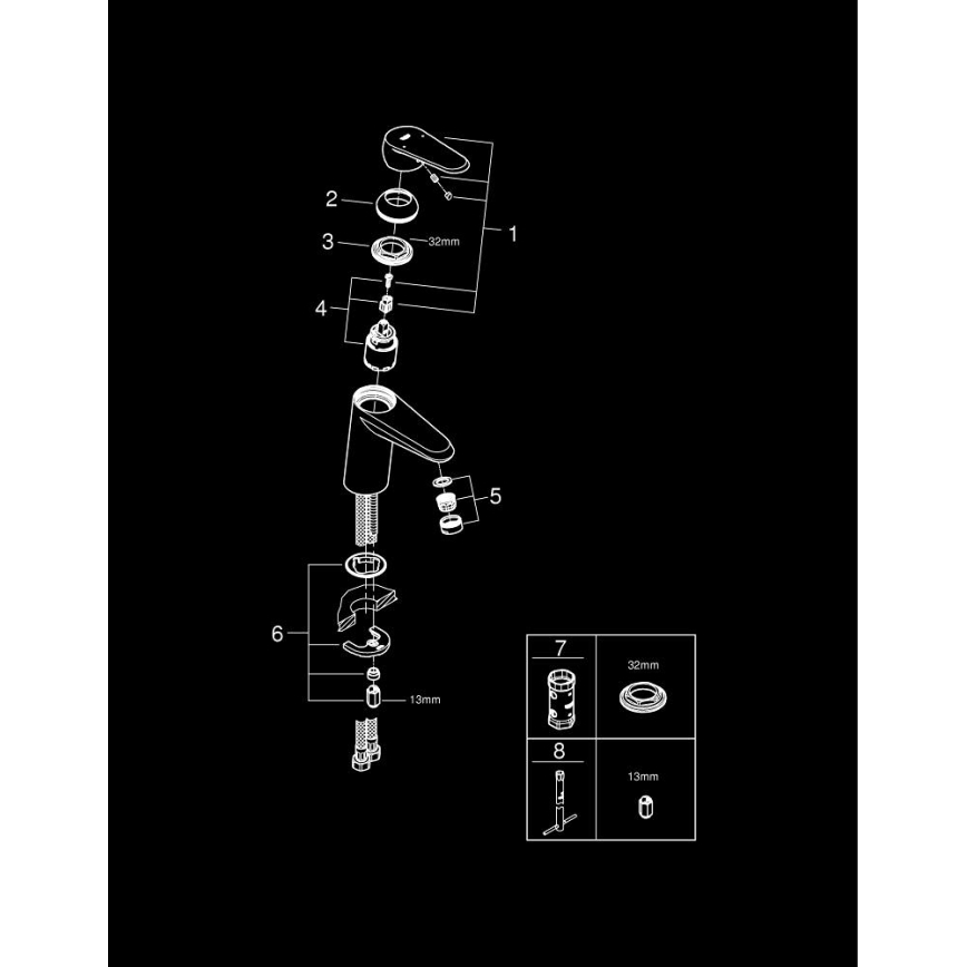 GROHE 3246920E - Miješalica za umivaonik EURODISC COSMOPOLITAN, veličina S, krom