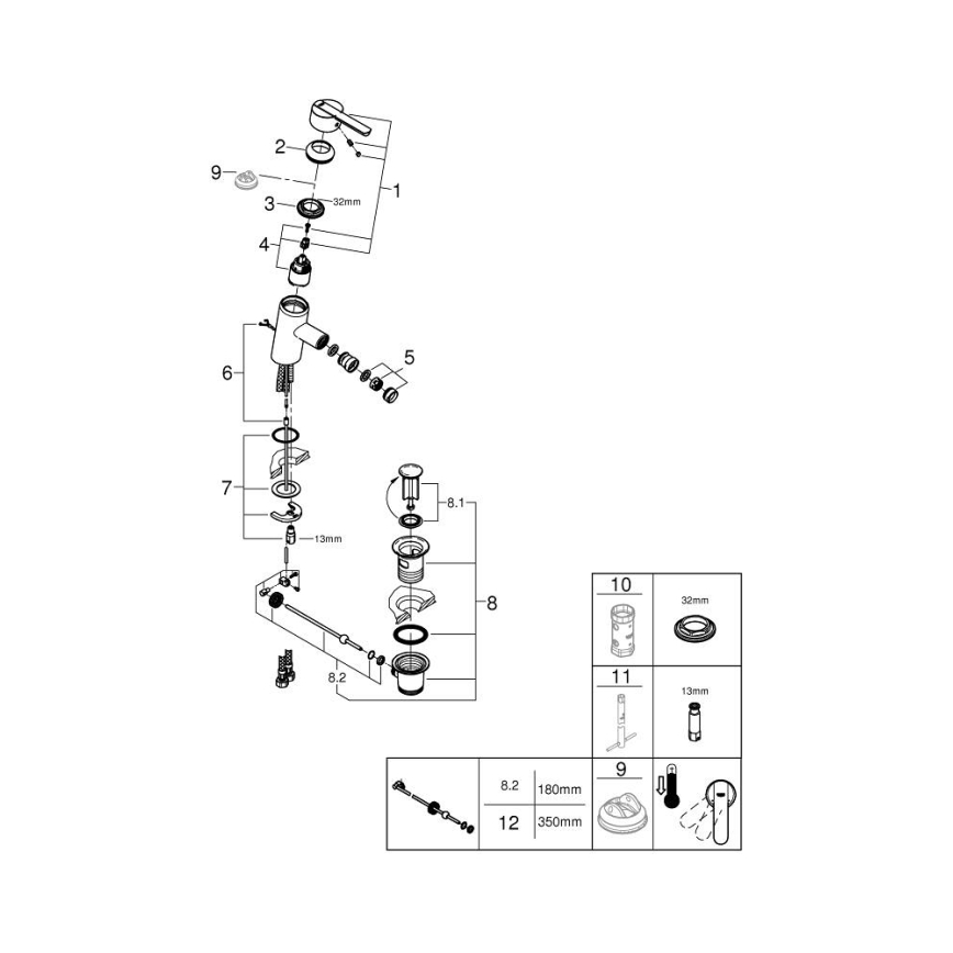 GROHE 32558000 - Miješalica za bide FEEL DN 15, polirani krom