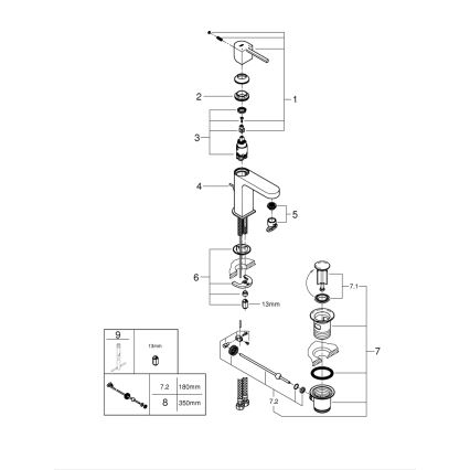 GROHE 32612003 - Slavina za umivaonik PLUS, veličina S, polirani krom