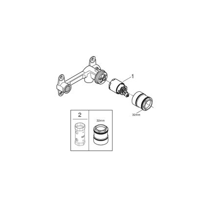 GROHE 32635000 - Podžbukna baterija DN 15 DR- mesing