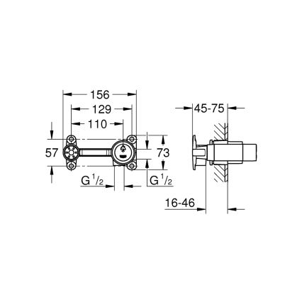 GROHE 32635000 - Podžbukna baterija DN 15 DR- mesing