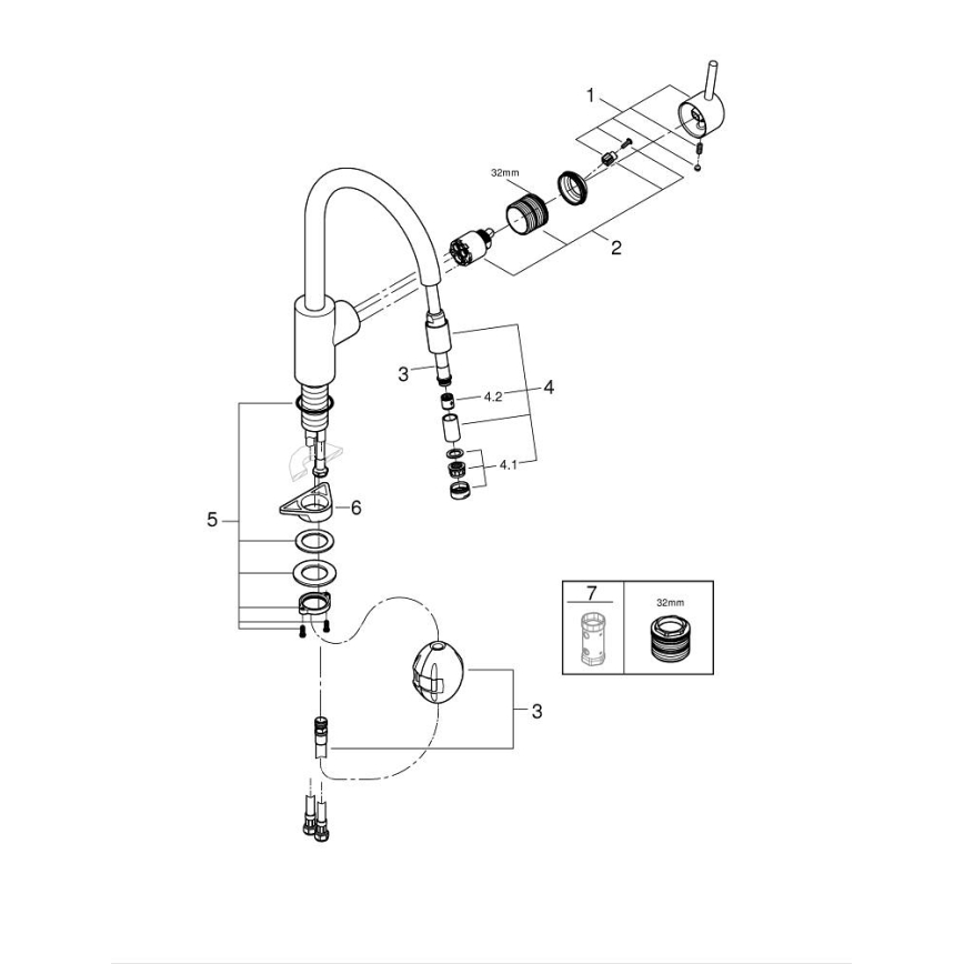 GROHE 32663003 - Kuhinjska miješalica CONCETTO 360 mm sjajni krom