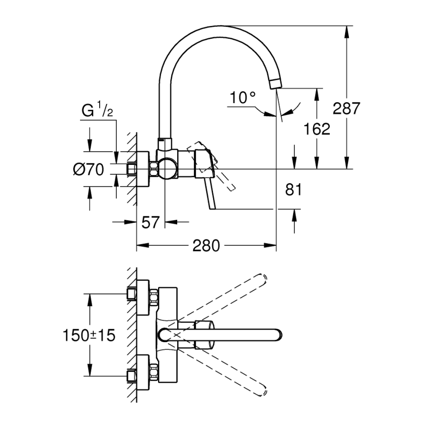 GROHE 32667001 - Kuhinjska miješalica CONCETTO 280 mm, sjajni krom
