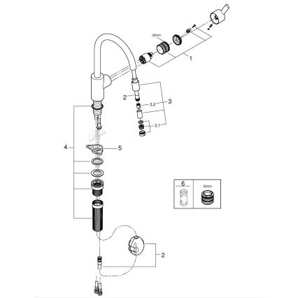 GROHE 32671002 - Kuhinjska miješalica FEEL, sjajni krom