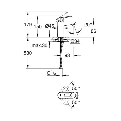 GROHE 32854000 - Slavina za umivaonik BAULOOP, sjajni krom