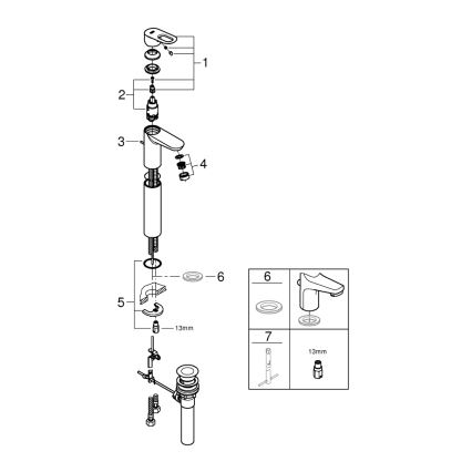 GROHE 32856000 - Slavina za umivaonik BAULOOP 12” sjajni krom