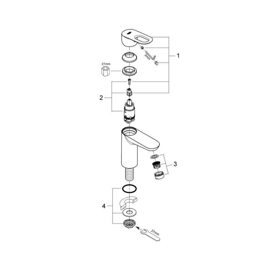 GROHE 32857000 - Stojni ventil BAULOOP DN 15, sjajni krom