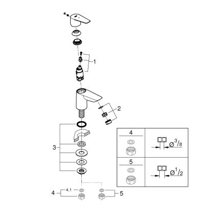 GROHE 32861001 - Stojeća slavina BAUEDGE 131 mm, sjajni krom