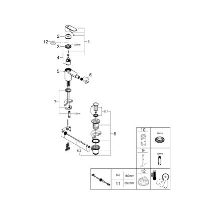 GROHE 32885000 - Miješalica za bide GET DN 15, sjajni krom