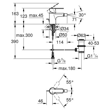 GROHE 32885000 - Miješalica za bide GET DN 15, sjajni krom