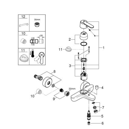 GROHE 32887000 - Miješalica za kadu GET DN 15 sjajni krom