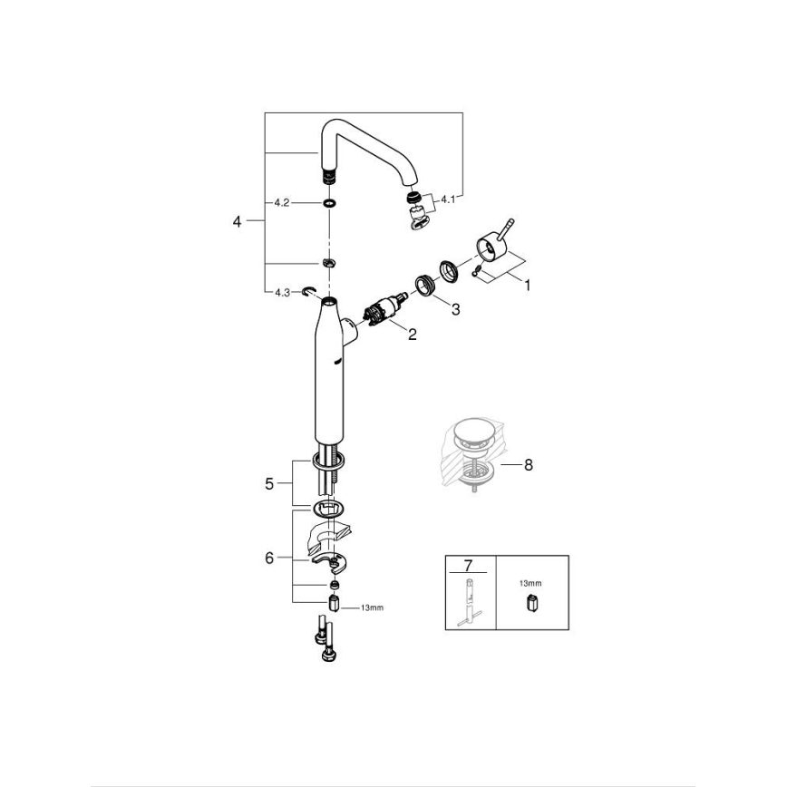 GROHE 32901DA1 - Miješalica za umivaonik ESSENCE bakrena