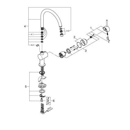 GROHE 32917000 - Kuhinjska miješalica za sudoper A 356 mm, polirani krom