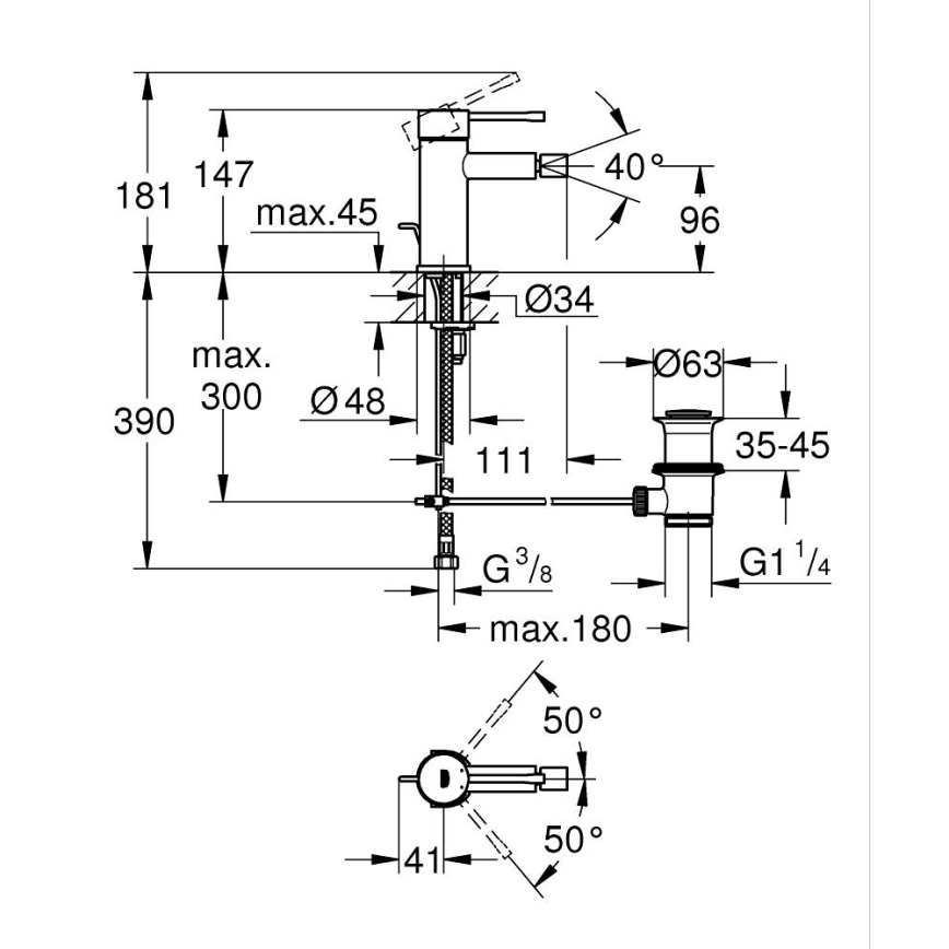 GROHE 32935GN1 - Bide miješalica ESSENCE DN 15 veličina S zlatna