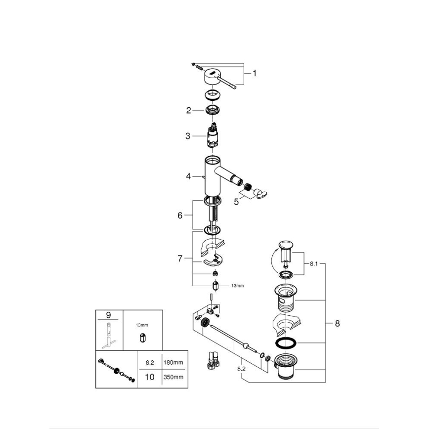 GROHE 32935GN1 - miješalica za bide ESSENCE DN 15, veličina S, zlatna