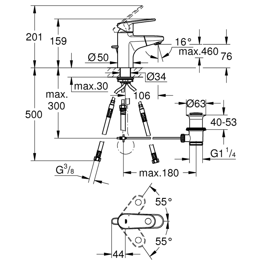 GROHE 33155002 - Slavina za umivaonik EUROPLUS DN 15 sjajni krom