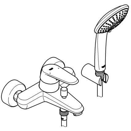 GROHE 33395002 - Set za kadu s baterijom EURODISC COSMOPOLITAN sjajni krom