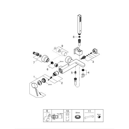 GROHE 33547003 - Set za kadu s baterijom PLUS, sjajni krom