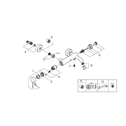 GROHE 33624001 - Kupaonska miješalica za kadu ESSENCE, 193 mm, sjajni krom