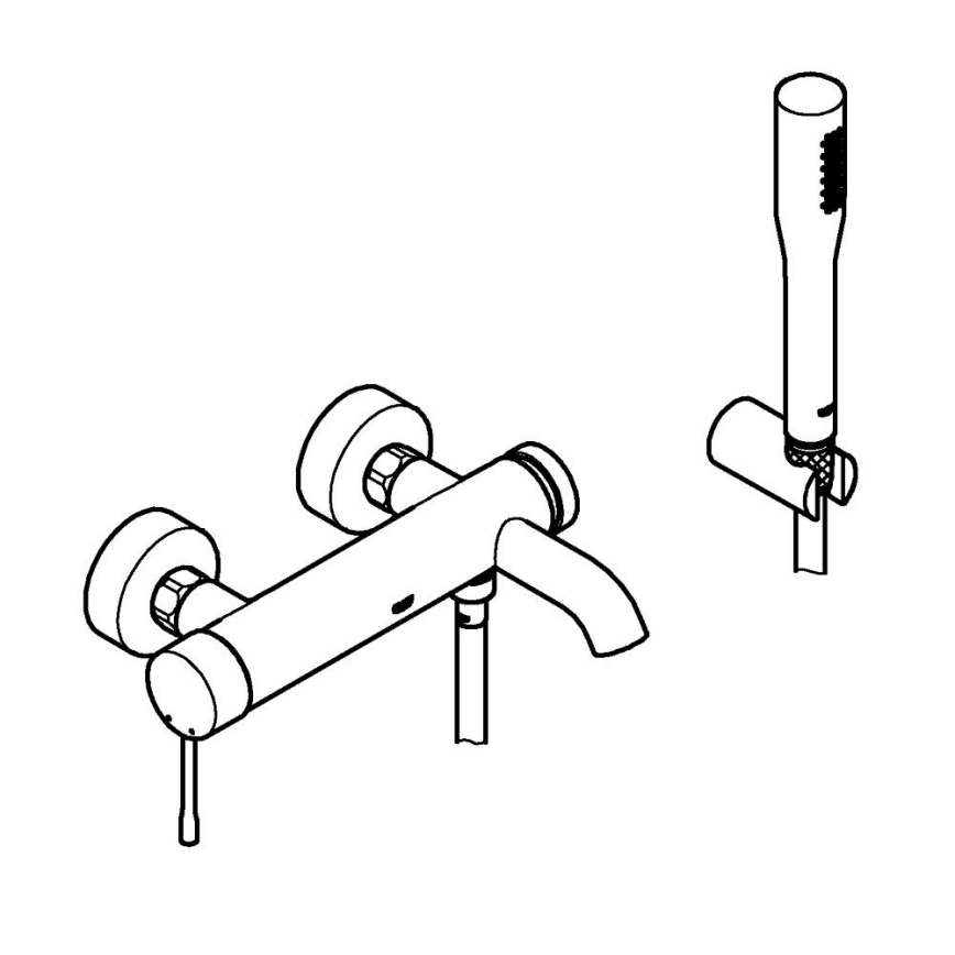 GROHE 33628001 - Set za kadu s baterijom ESSENCE DN 15 sjajni krom