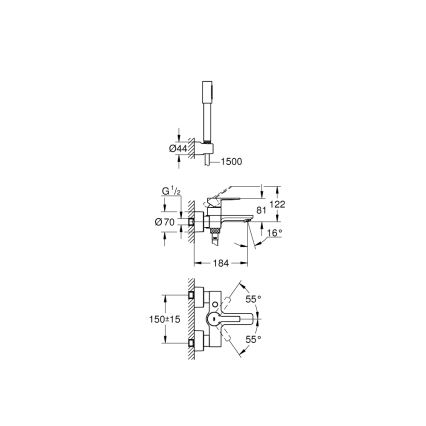 GROHE 33850001 - Miješalica za kadu LINEARE DN 15, polirani krom