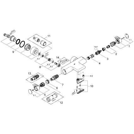 GROHE 34174001 - Termostatska mješalica za kadu GROHTHERM 2000 172 mm sjajni krom
